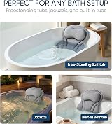 ADOV Luxury Bath Pillow with 6 Suction Cups Non-Slip 4D Air Mesh Headrest view 6