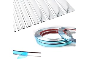 NANSH 16Ft Chrome Silver Extra Thick Auto Molding Trim Universal Bumper Window Door Body Side Decorative Strip Scratch-Proof (Width: 5/16inch [8mm])