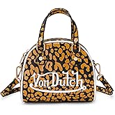 Von Dutch Womens Animal Print Bowling Bag Purse - Womens Handbag with Adjustable Strap, Spacious Interior, and Iconic Logo