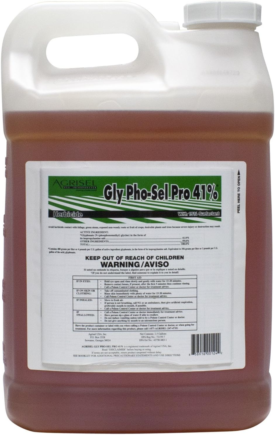 Agrisel USA Glyphosate Pro Herbicide 2.5 Gallon Jug