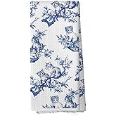 shiviody Chinoiserie Cat Kitchen Towels - Cat Mom Lovers Gifts Dish Towels, Blue and White Grandmillennial Kitten Decorative Absorbent Dishcloths Hand Towel for Kitchen Bathroom Decor 16x24 Inches