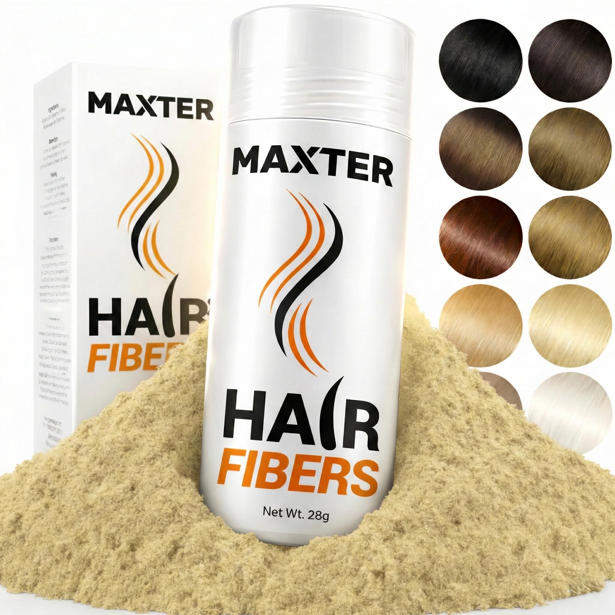 Maxter HAIR FIBRES Light Blonde - Hair Powder Men and Women to Conceal Hair Loss - Microfibre for Added Density and Volume