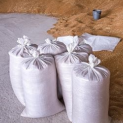 Windyun 200 Pcs White Empty Sandbags with Ties 18 x