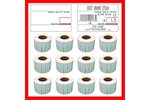 POKANIC CAS Labels LST Thermal - Printer Printing Scale Compatible with CAS LP-1000 CL-5000 CL-5500 CL-7200, Easy Weigh LS-100, VisionTech DLP-300 (12 Rolls, 8010)