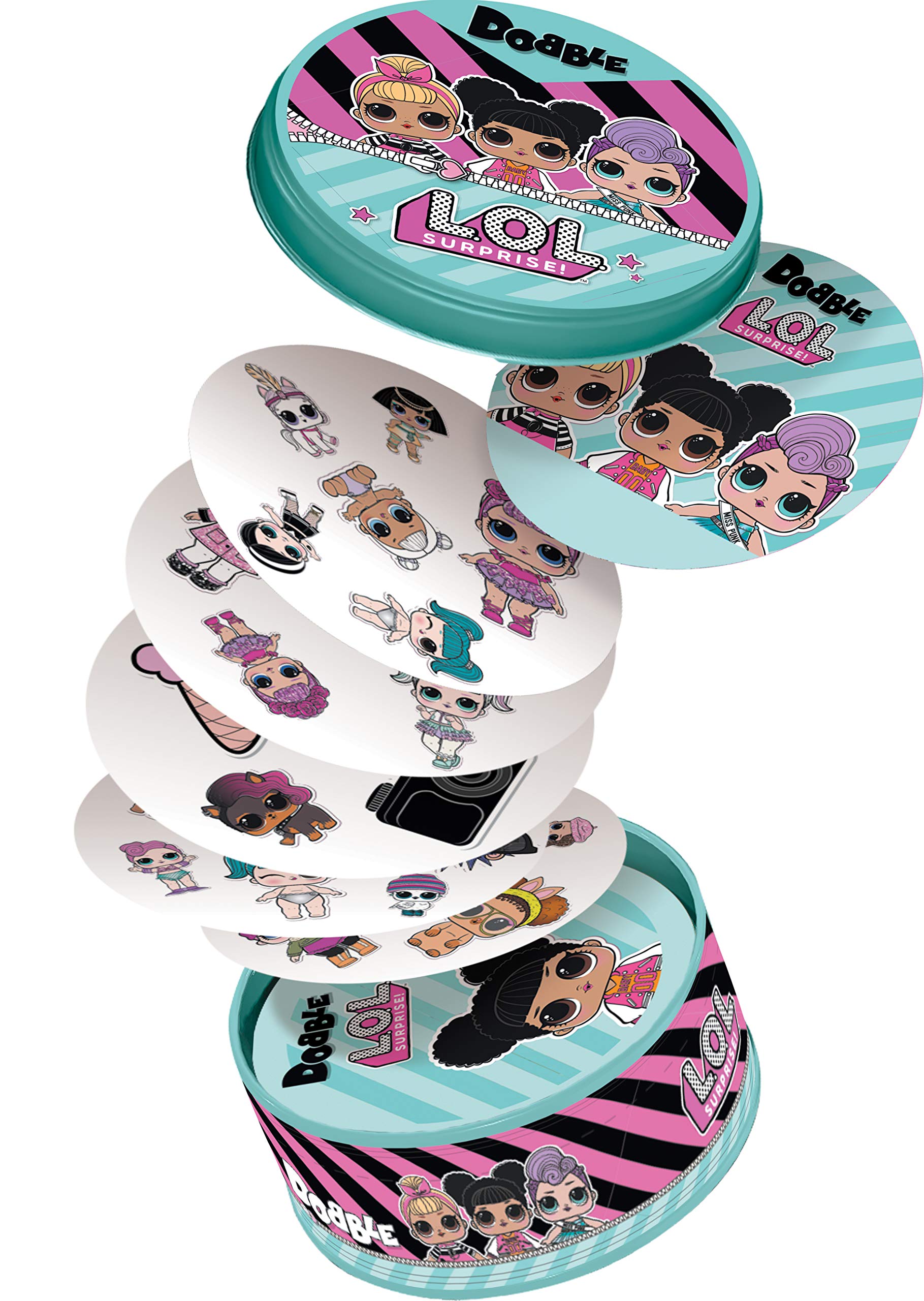 Asmodee | Dobble LOL Surprise | Card Game | Ages 6+ | 2-8 Players | 15 Minutes Playing Time