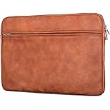 CASEZA "Boston" MacBook Air 13 & Pro 13 PU Leather Laptop Sleeve Brown - Premium Vegan Leather Case for 13 Inch Notebook - Bag also fits Microsoft Surface Book - Soft Protection & Classic Style