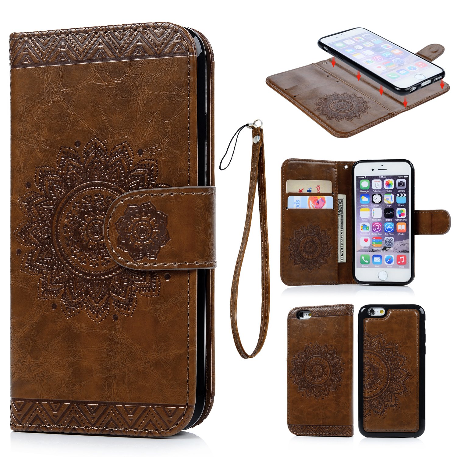 iPhone Funda Libro Suave Leather con Tapa iPhone s Carcasa de Cuero