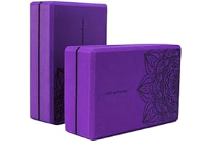 nuveti Yoga Blocks Set of 2, High Density Yoga Brick Foam Blocks to Improve Strength, Flexibility and Balance Brick Foam Blocks