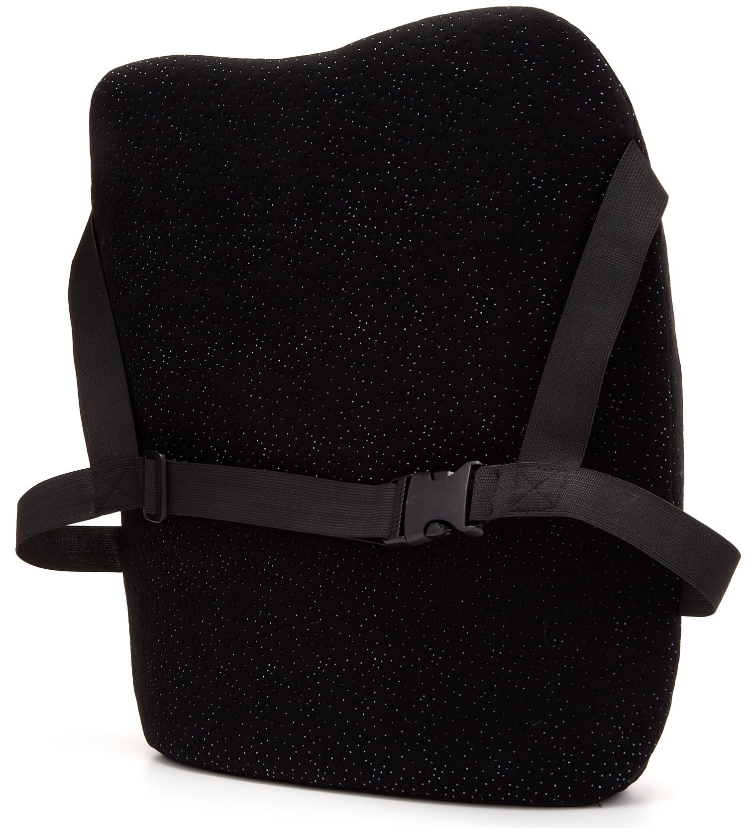 Memory Foam Back Support Cushion - Designed for Back Pain Relief - Lumbar Pillow with Premium Adjustable Strap - Ventilative Mesh - Alleviates Lower Back Pain