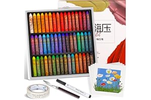 Paul Rubens Oil Pastel Set, Artist Oil Pastels, Oil Art Kit, Includes 48 Brightly Colored HAIYA Soft Oil Pastels + 1 Palette Knife+ 1 Roll of Masking Tape+ 1 Acrylic Marker + 10 Oil Pastel Paper