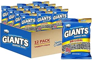 GIANTS SUNFLOWER SEEDS GIANTS Original Sunflower Seeds - Sunflower Seeds to Eat, Sunflower Seeds Bulk, Lightly Salted Sunflower Seeds for Eating, High Protein Snack - 5.75 oz Resealable Bags (Case of 12)