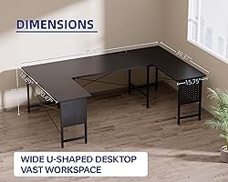 Pamray 71 Inch Large Computer Desk with Power