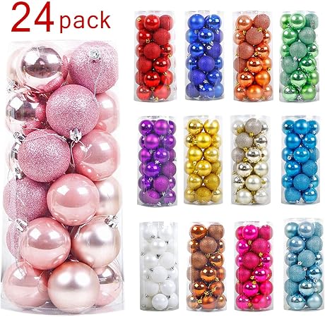 Boodtag Lots De 24 Boule De Noël Ornements Arbre Boules