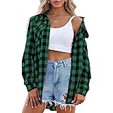 Zeagoo Womens Plaid Shirt Flannel Shirt Roll up Sleeve Top Casual Button Down Blouse