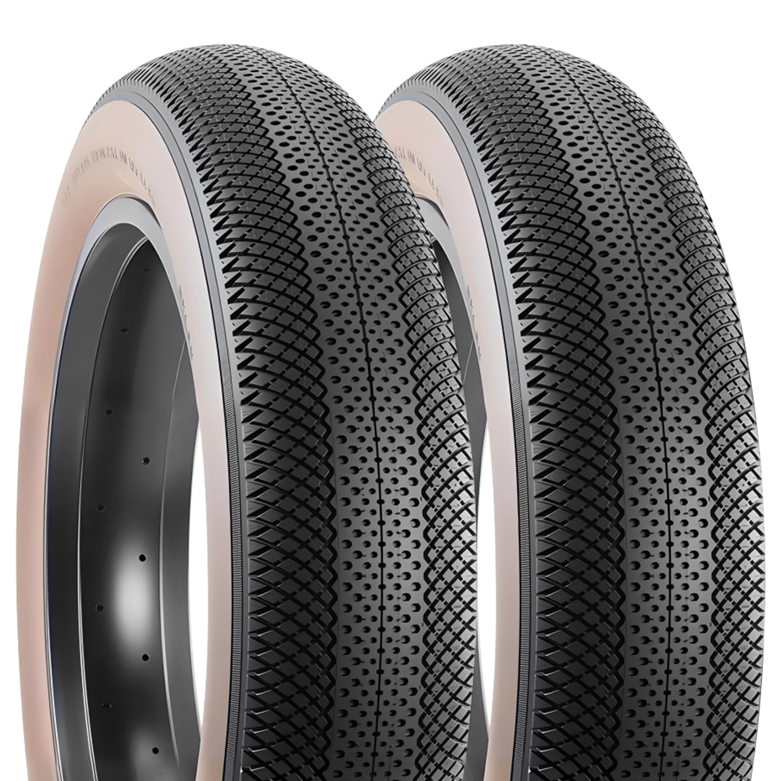 MEGHNA E Bike Tires 20/26x4.0 Fat Bike Tire Bike tire 2-er Pack Heavy Duty High-Performance Wear-Resistant E-Bike Mountain Snow Bike Tire Fat Bike Tires (2 x Brown Wall, 20X4.0 Inch)