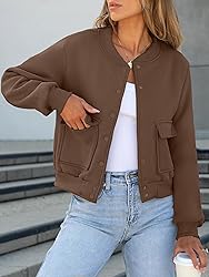 ANRABESS Women Cropped Bomber Jacket 2025 Fashion