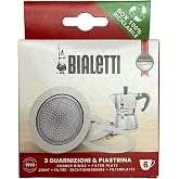 Bialetti 3 Replacement Seals and 1 Filter for 6 Cup Moka Express Blister Pack