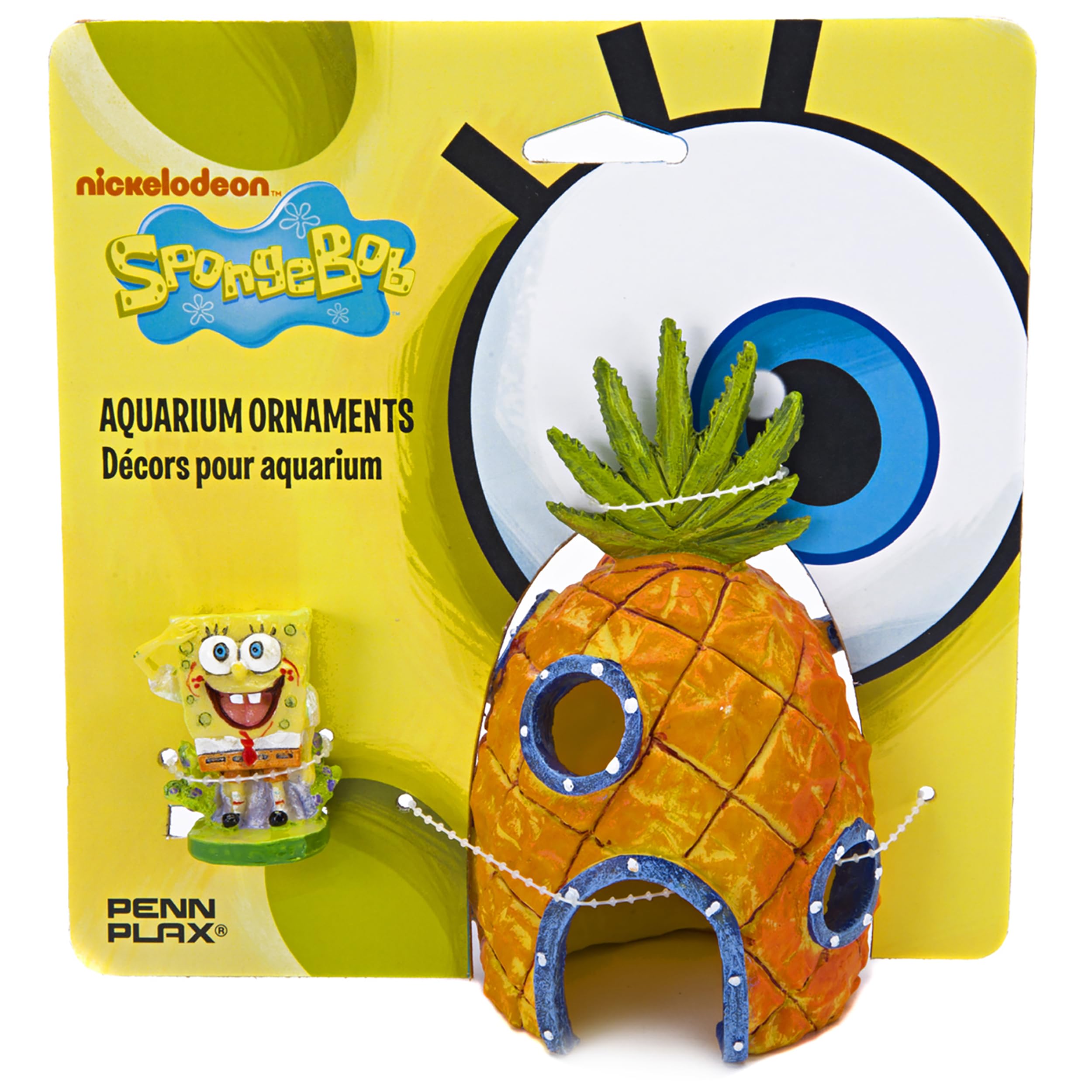 Penn-Plax 23607 Decorative SpongeBob Figurine and Pineapple House for Fish Tank