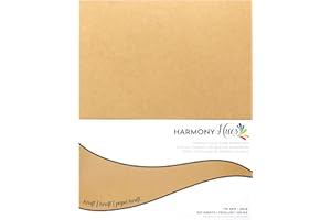 HARMONY PAPER Cardstock 8.5 x 11 Paper Pack - 65lb Smooth Card Stock for Crafts, Cardmaking, Printers - 100 Scrapbook Sheets - Double Sided with Solid Core, Kraft