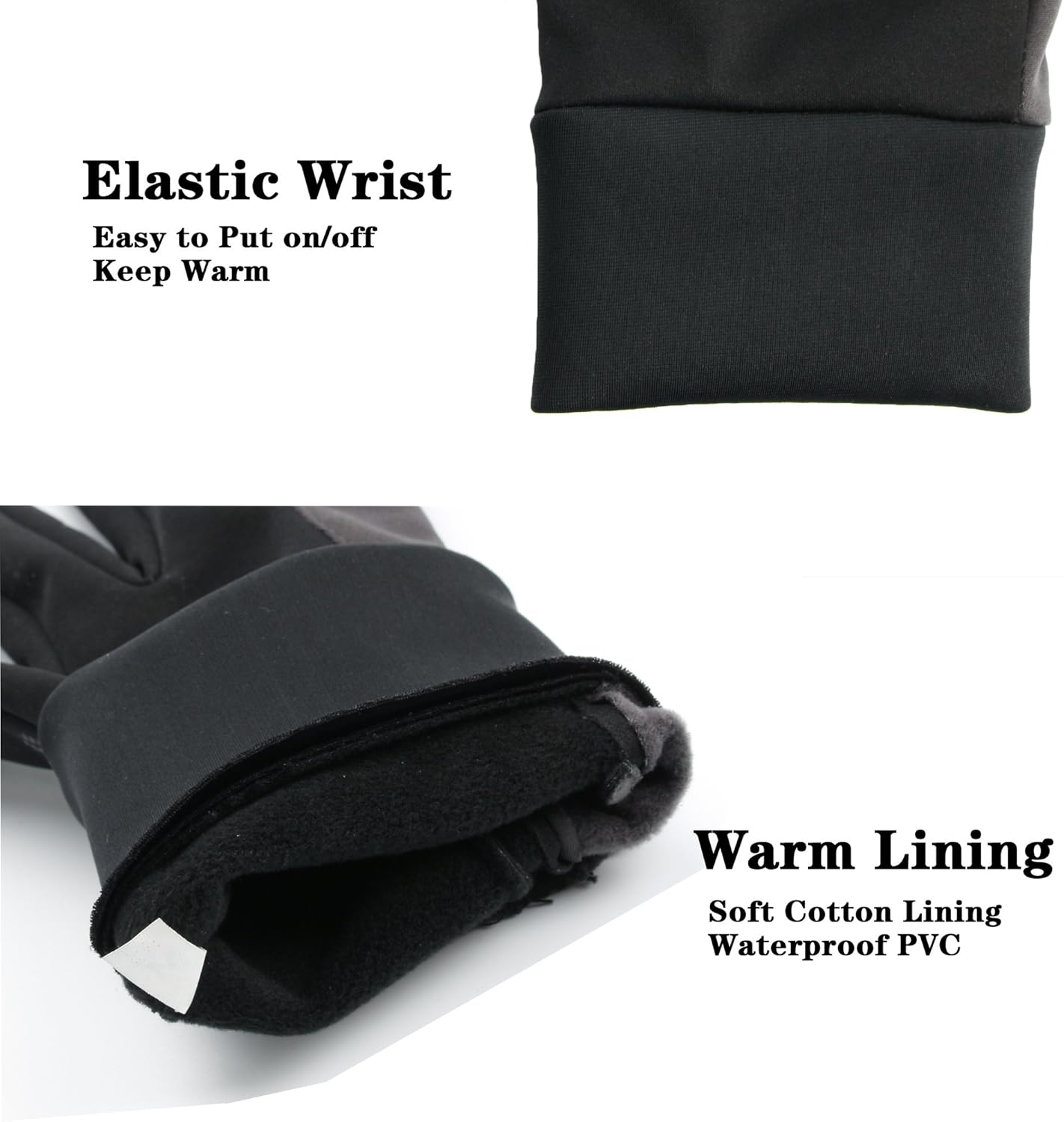 OZERO Mens Winter Thermal Gloves Touch Screen Glove Water Resistant Windproof Warm for Driving Cycling Running : Clothing