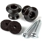 Jim Dunlop Straplok Dual Design Strap Button Set - Black Nickel Body Strap