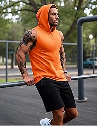 MAGCOMSEN Sleeveless Hoodie Men Tank Tops Moisture