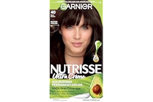 Garnier Nutrisse Nourishing Hair Color Creme, 40 Dark Brown (Dark Chocolate) (Packaging May Vary)