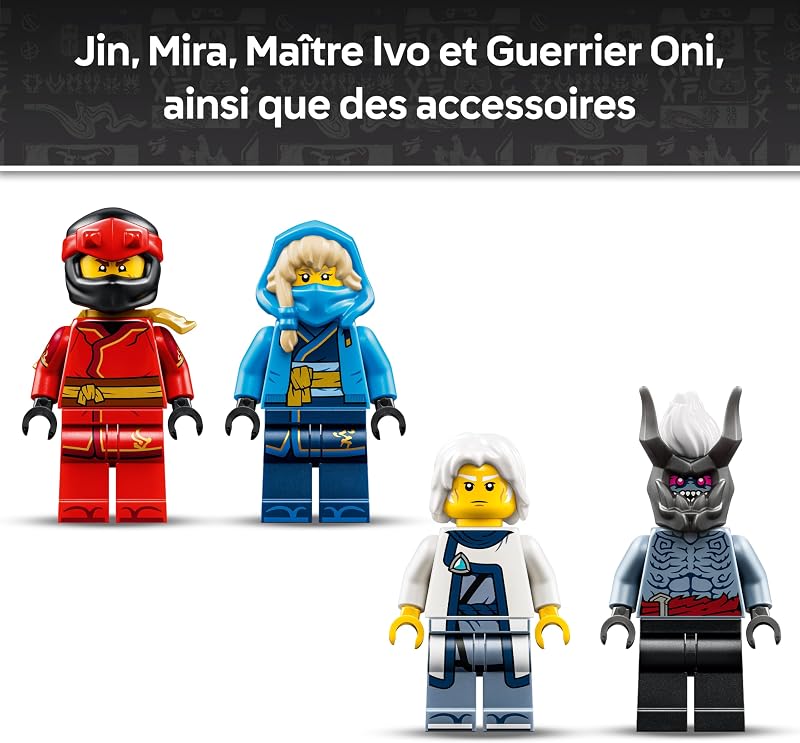 Ninjago Combat sur la Lame du Dragon - Jouet Ninja - Figurines de Dragon & Robot et 4 Minifigurines avec Katanas - Décoration de Chambre d'enfant - Cadeau pour Garçon dès 9 Ans ou Fan 71871