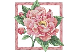 CROSSDECOR Stamped Cross Stitch Kits Printed Flowers Cross Stitch Kits for Adults Beginners,Arts and Crafts Embroidery Kits for Gift, Home Decoration