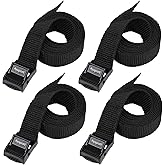 Ayaport Lashing Straps with Buckles Adjustable Cam Buckle Tie Down Cinch Strap for Packing Black 4 Pack