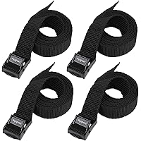 Ayaport Lashing Straps with Buckles Adjustable Cam Buckle Tie Down Cinch Strap for Packing Black 4 Pack (0.75'' x 48'')