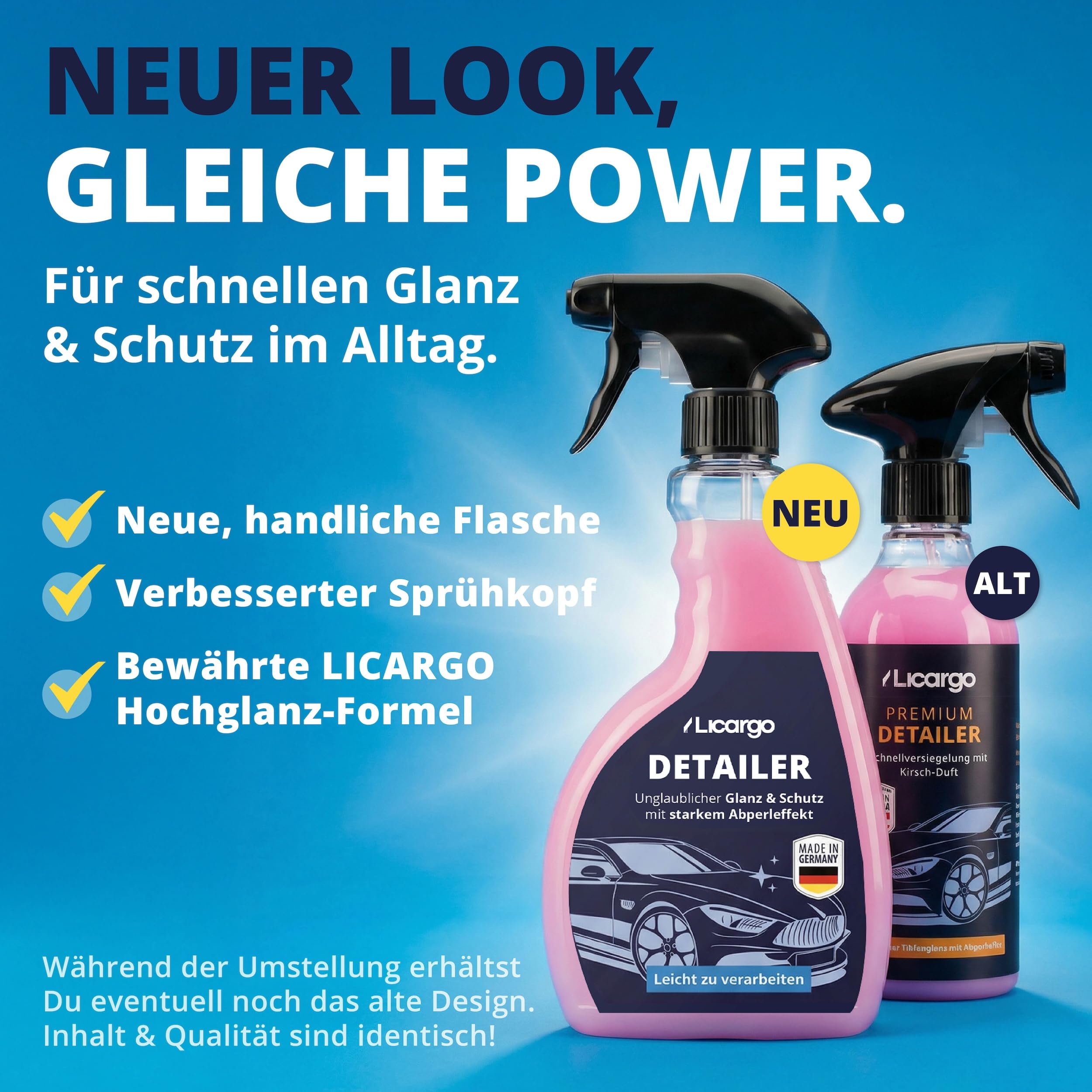 LICARGO® Detailer Auto Set 500ml inkl. 6 Premium Mikrofasertücher • Komplett-Set für Glanz & Abperleffekt • Quick Detailer Fahrzeug – Lack- & Sprühversiegelung Lackschutz gegen Wasserflecken & Schmutz 2