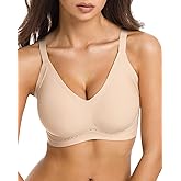 Aubrasen Jelly Wireless Push Up Bra 53 Vents Breathable Seamless Support for Women All Day Comfort Skin-Friendly Fabric