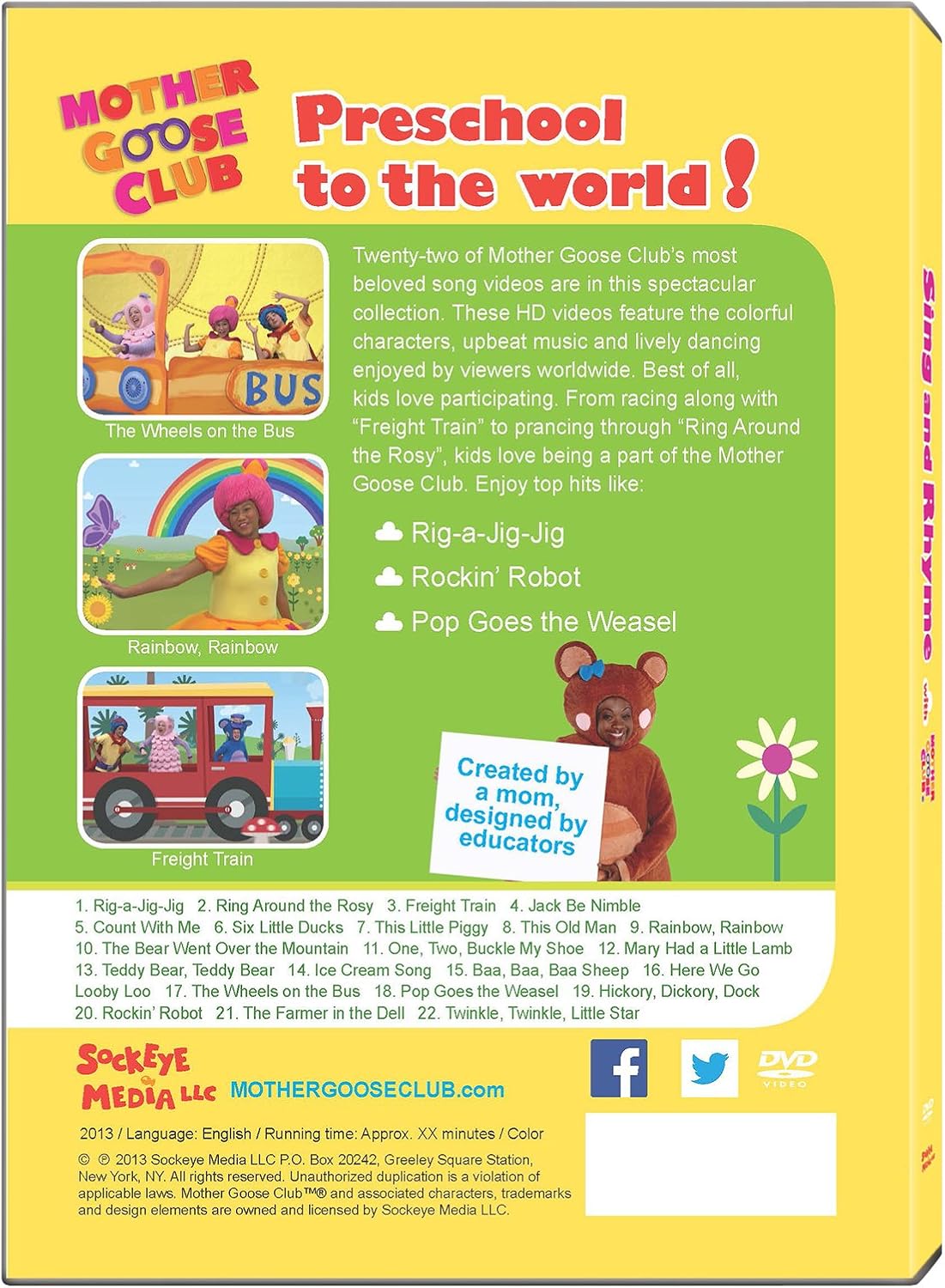 rainbow rainbow mother goose club on Sing And Rhyme With Mother Goose Club Dvd Amazon Ca Sockeye Media Llc Dvd