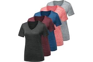 CE' CERDR 5/7 Pack Workout Shirts for Women, Moisture Wicking Quick Dry Active Athletic Women's Gym Performance T Shirts