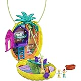 Polly Pocket Tropicool Pineapple Wearable Purse Compact with 8 Fun Features, Micro Polly and Lila Dolls, 2 Accessories and St
