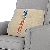 baibu Lumbar Support Pillow for Recliner, Large Memory Foam Dual-Layer Patent Design Back Support Cushion for Sofa & Gaming Chair, Ergonomic Lumbar Pillow with Machine Washable Cover, Beige