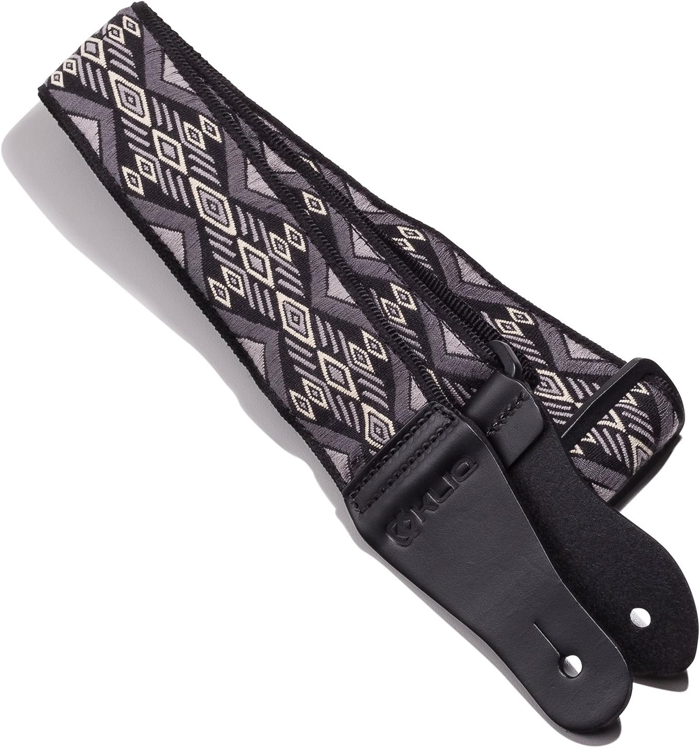 KLIQ Vintage Woven Guitar Strap for Acoustic and Electric Guitars + 2 Rubber Strap Locks, 2 Guitar Picks and 1 Lace