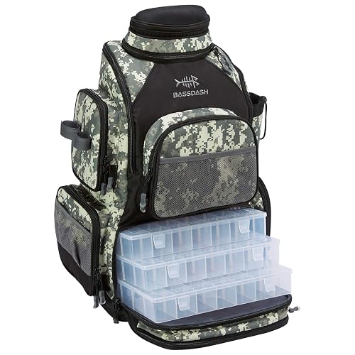 bassdash tackle bag Fishing Backpack Water Resistant Tactical Soft Tackle Box with Rod Holder and Protective Rain Cover The backpack fishing tackle box with rod holders is also the perfect gift for budding fish to keep all their tackle. Bassdash Fishing Tackle Backpack
