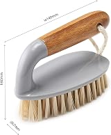 Addis Floor and Tile Scrub Brush Iron Style Bamboo Handle Grey Natural 13x5x6.5 view 3