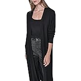 Karl Lagerfeld Womens Long Sleeve Crew Neck Long Cardigan Sweater