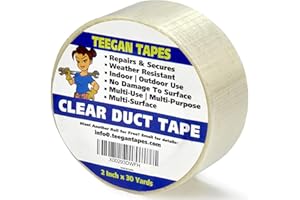 Gaffer Power Clear Filament Duct Tape | Heavy Duty Waterproof Strapping Tape for Repairs | Sealing, Shipping, Packing | Resid
