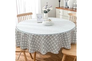 CRIPNAS 52" Inch Round Glass Table Top,Transparent Tempered Glass Tabletop,1/4" Thick Pencil Polished Edge Multipurpose for Patio Lazy Susan Replacement Tabletop