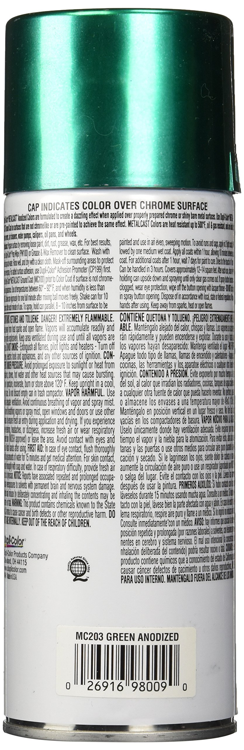 DupliColor MC203 Metalcast Automotive Spray Paint Green Anodized