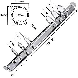 Moterm 2 Pieces 6-Hole Ring Binder Mechanisms