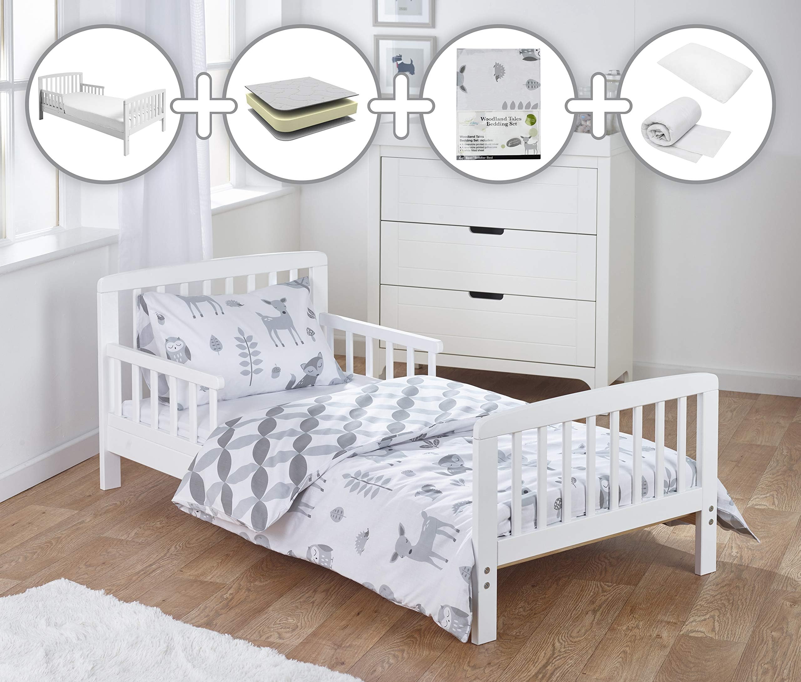 Kinder Valley Toddler Bed Bundle 7 Piece Woodland Tales