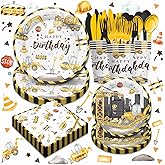Fpozztiyo Construction Birthday Party Supplies - Construction Theme Party Decorations Includes Plates, Cups, Napkins, Cutlery, for Boys Kids Birthday Party Supplies | Serves 24
