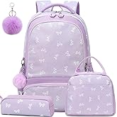 Dafelile Girls Backpack for Elementary Unicorn Backpack Kids Backpack School Bookbag for Girls 3 in 1 Set Back to School