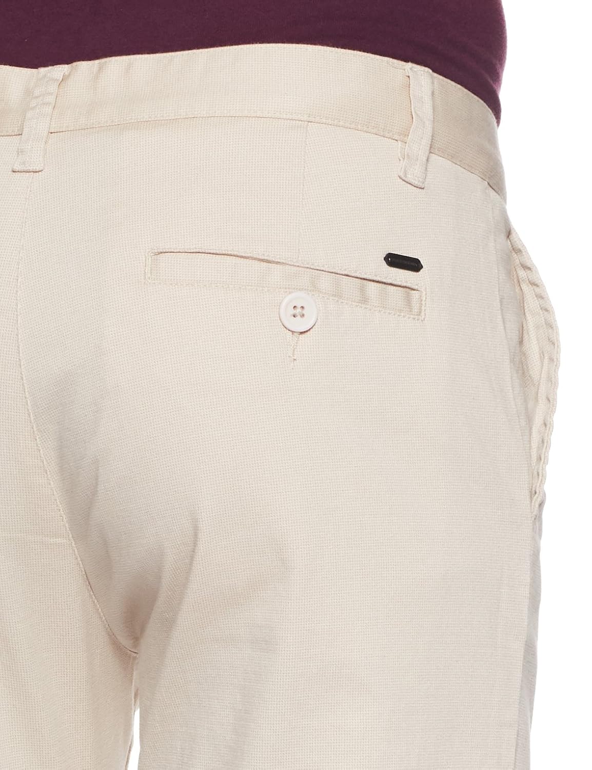 peter england men's slim fit cotton casual trousers