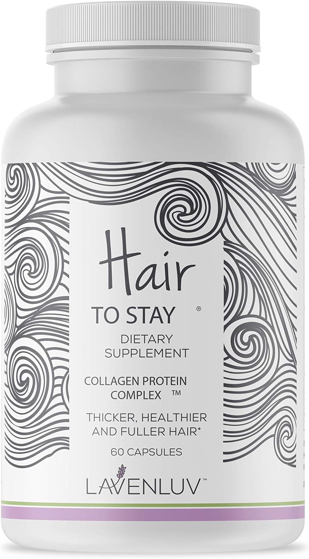 60 Growth Pills - Collagen Peptides Capsules - Lavenluv - Thicker - Supplement - Biotin Vitamins - Growth - Loss Thinning